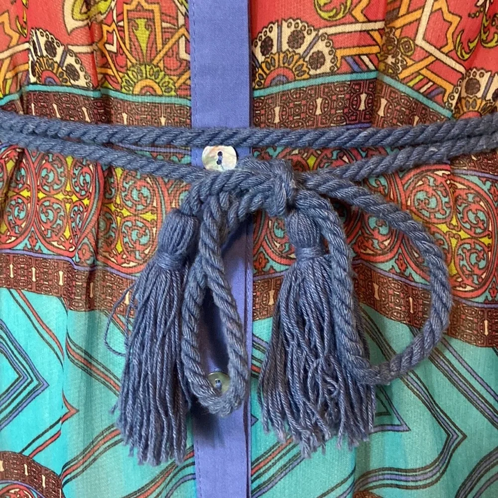 Flying Tomato Red & Blue Patterned Maxi Dress - Picture 6 of 15